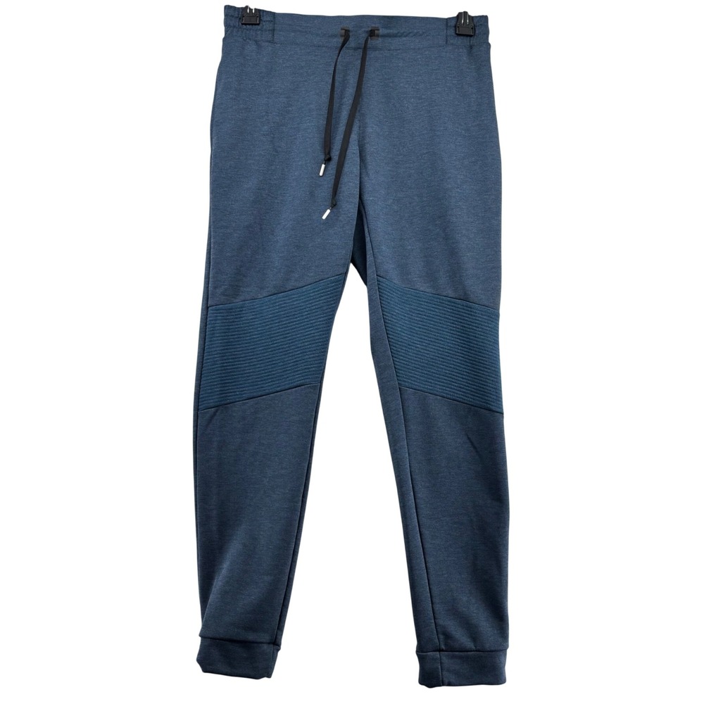 On Cloud Running Mens Sweat Pants Navy Blue‎ Heather Joggers Ribbed Knee Size M